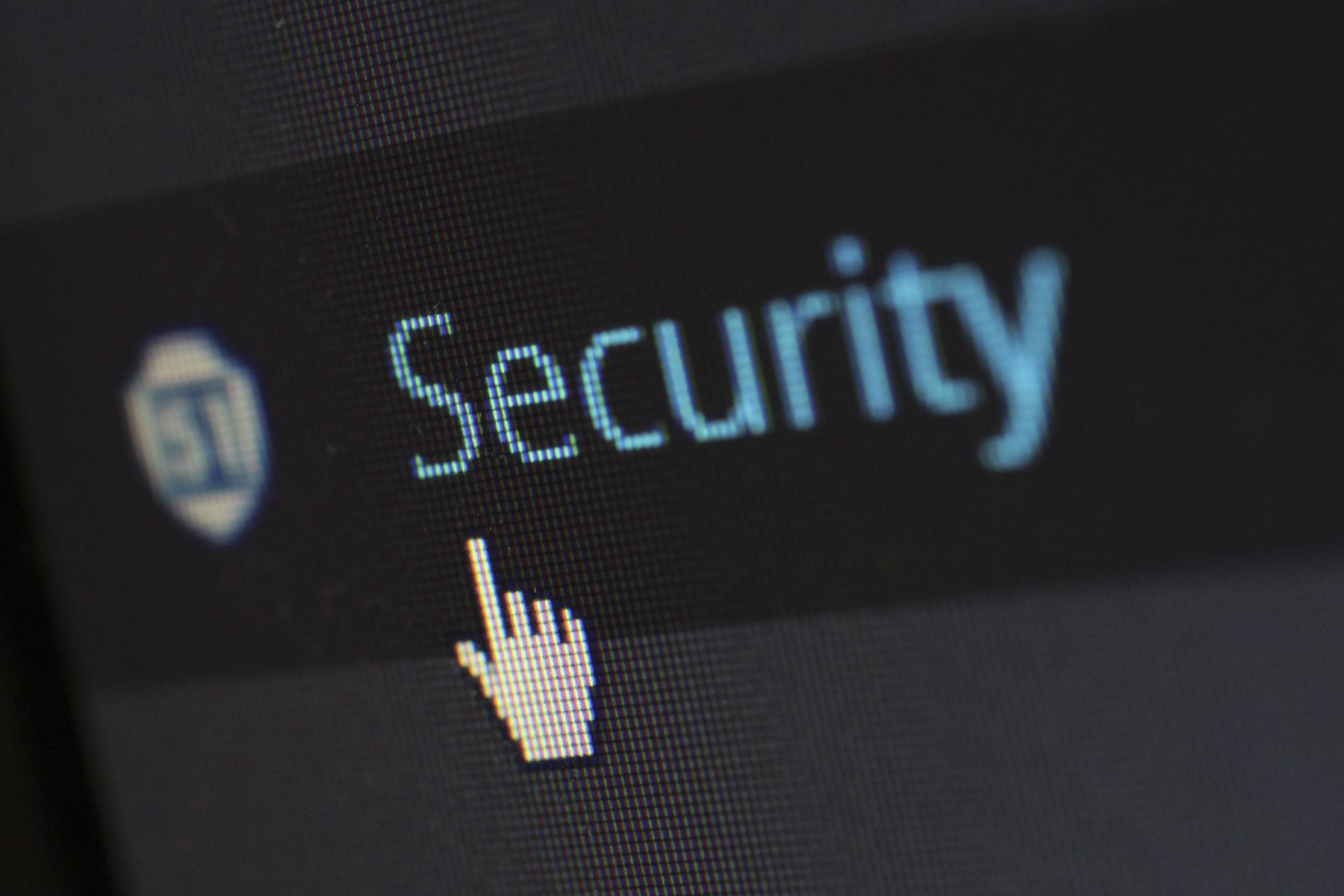 Nahaufnahme eines Bildschirms mit dem Wort „Security“